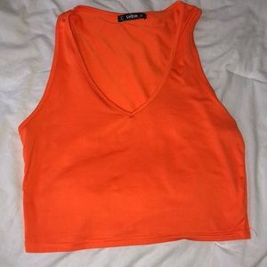 orange tank top
